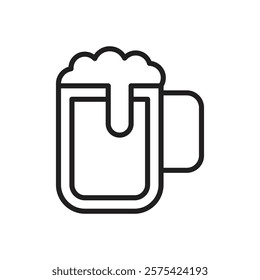 beer mug icon Simple thin outline