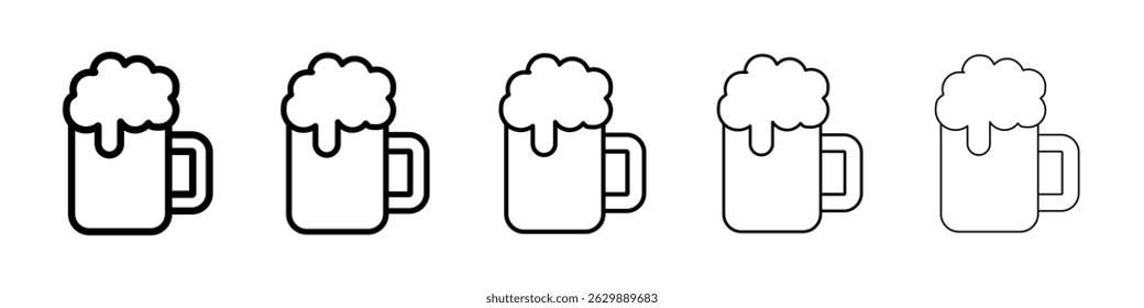 Beer mug icon Simple thin line flat symbol