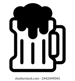 beer mug icon in solid style