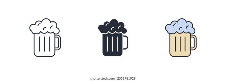 ícone de caneca de cerveja. caneca de cerveja Símbolo de conceito móvel e web design. Ícone de vetor, Ilustração de logotipo, Gráficos de vetor