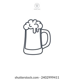 Bier Mug Symbol, Vektorgrafik einzeln auf weißem Hintergrund