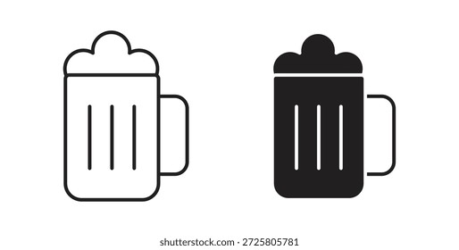 Symbol für Bierbecher. Vektor-EPS 10. Zeile und Glyphensymbol