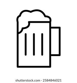 beer mug icon Thin line art isolated