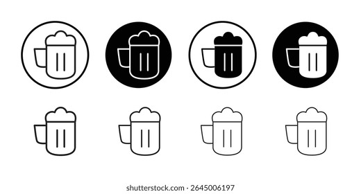 Beer mug icon Thin line illustration set vector