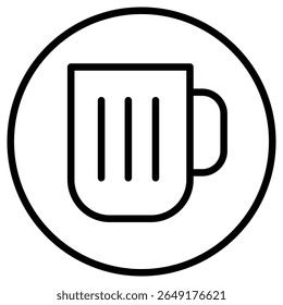 Beer mug icon Thin line vector design