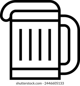 beer mug icon. Thin linear style design isolated on white background