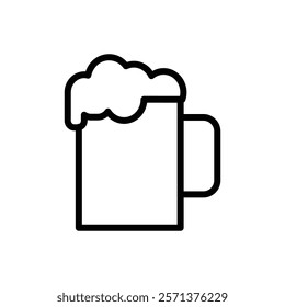 Beer mug icon Thin vector set