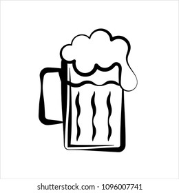 Beer Mug Icon Vector Art Illustration