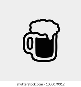 Beer mug icon. Vector beer mug illustration