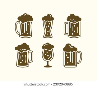 beer mug icon vector illustration design collection isolated set 