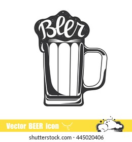 Beer mug. Beer icon. Vector illustration isolated on white background.