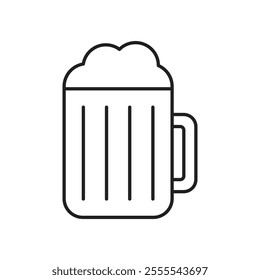 Beer mug icon vector isolated on white background.