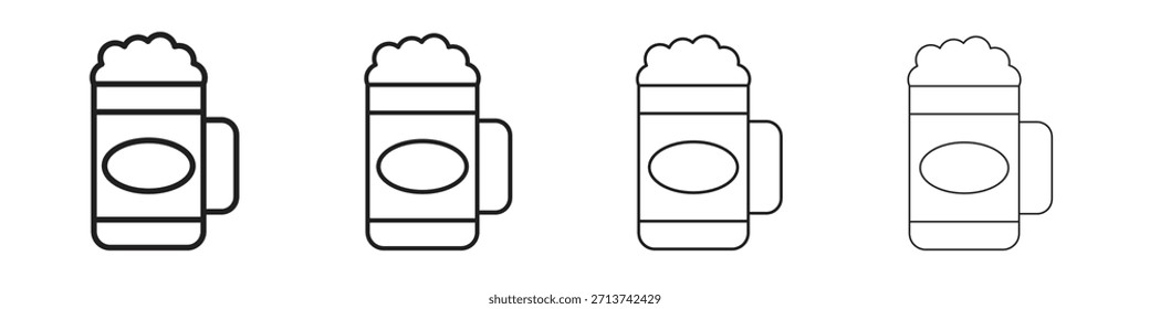 Icono de taza de cerveza. Vector de pictogramas aislados.