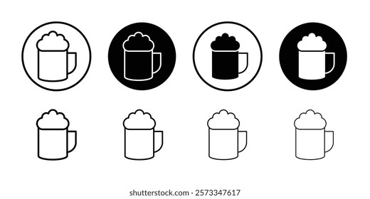 beer mug icon vector line logo mark or symbol set collection outline style