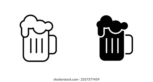 Beer mug Icon vector. liner and flat style icons set.