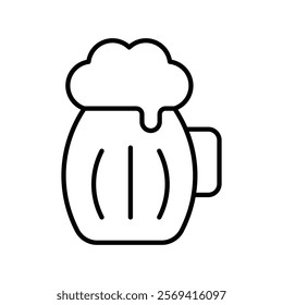 Beer mug icon Vector logo outline