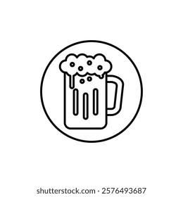 beer mug icon vector outline logo sign