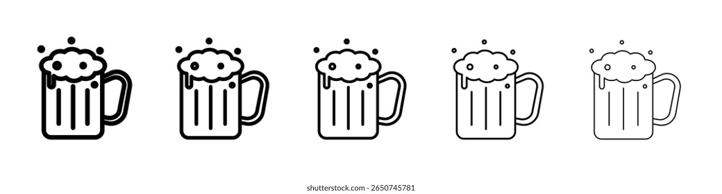 beer mug icon vector outline symbol or illustration