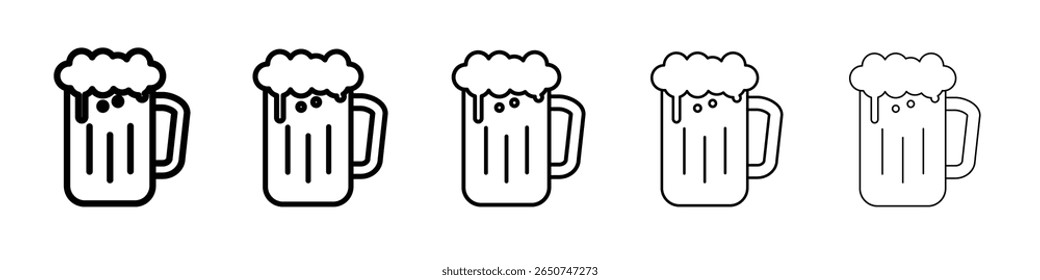 Beer mug icon vector outline symbol or illustration