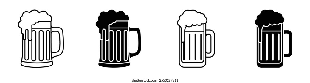 Beer mug icon vector set. EPS10