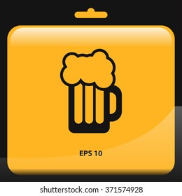 beer mug icon for web and mobile. flat design style