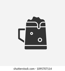 Beer mug icon,glass of beer illustration,vector drink alcohol sign,bar symbol