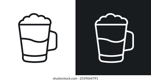 Beer mug icons. vector set in black colors