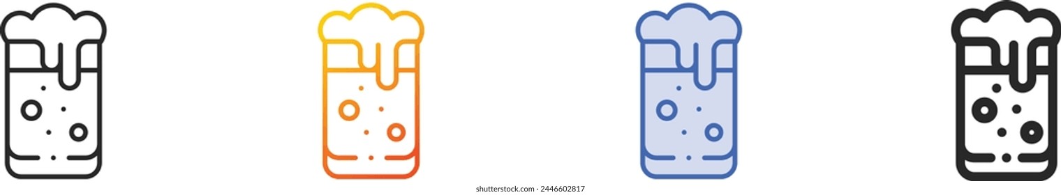 beer mug icon.Thin Linear, Gradient, Blue Stroke and bold Style Design Isolated On White Background
