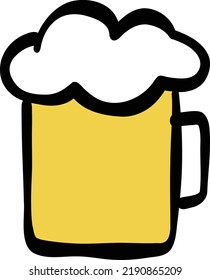 beer mug illustration. hand drawn minimal drawing