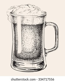 Beer Mug Isolated Hand Drawn Vector Illustration Drinks. Ale