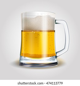 Beer mug isolated on white - photo-realistic vector illustration. EPS 10