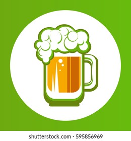 Beer mug isolated on white background. Design element for flyers or banners.