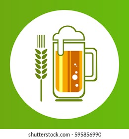 Beer mug isolated on white background. Design element for flyers or banners.