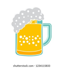 Beer Mug Isolated Vector - Alcohol Glass Illustration Sign . Beverage Sign Symbol