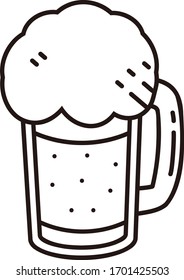 beer mug isolated vector illustration.