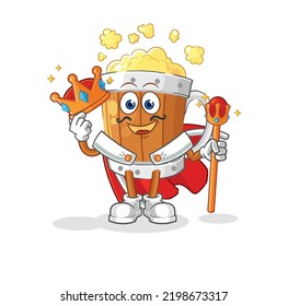 the beer mug king vector. cartoon character