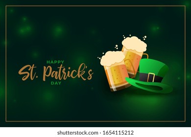 beer mug and leprechaun hat for st patricks day event