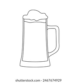 beer mug line drawing vector