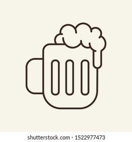 Beer mug line icon. Glass, foam, alcohol. Restaurant business concept. Vector illustration can be used for topics like business, catering trade, cuisine