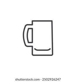 Beer Mug line icon. linear style sign for mobile concept and web design. Beer mug with a handle outline vector icon. Symbol, logo illustration. Vector graphics