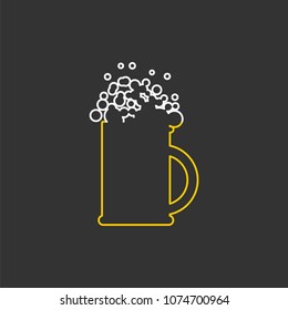 Beer Mug Linear Sign isolated. Vector illustration