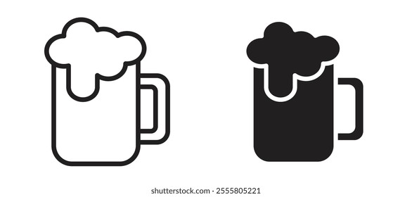 Beer mug liner icon vector set.