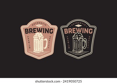 diseño del logotipo de la taza de cerveza para el bar y la marca de la empresa de elaboración, firma, símbolo o identidad de marca