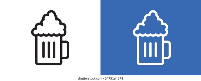 beer mug logo sign set vector outline