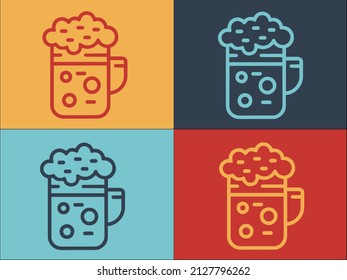 Beer Mug Logo Template, Simple Flat Icon of mug,alcohol,beer