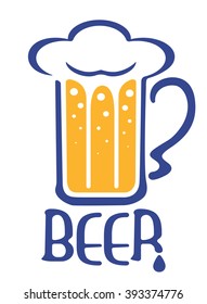 Beer mug logo. Vector illustration.
