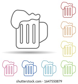 Beer in a mug in multi color style icon. Simple thin line, outline vector of food icons for ui and ux, website or mobile application
