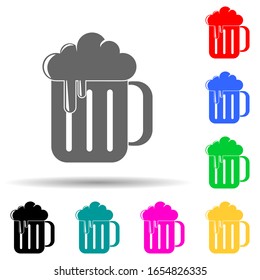 beer in a mug multi color style icon. Simple glyph, flat vector of party icons for ui and ux, website or mobile application