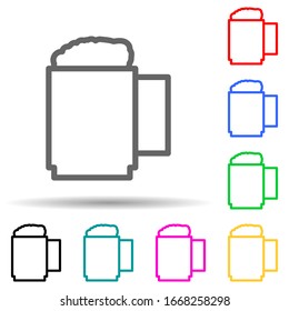 beer mug multi color style icon. Simple thin line, outline vector of web icons for ui and ux, website or mobile application