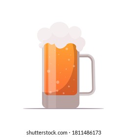 beer mug Octoberfest party celebration concept flat vector illustration